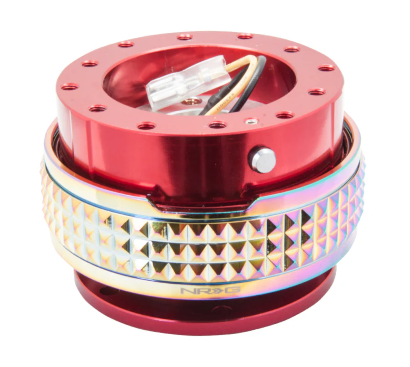 NRG Quick Release Kit - Pyramid Edition - Red Body / Neochrome Pyramid Ring - Image 2