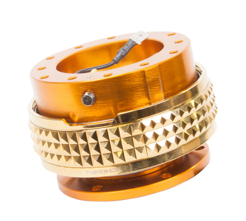 NRG Quick Release Kit - Pyramid Edition - Rose Gold Body / Chrome Gold Pyramid Ring - Image 2