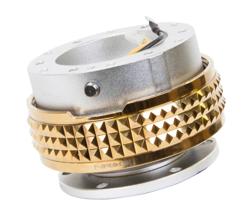 NRG Quick Release Kit - Pyramid Edition - Silver Body / Chrome Gold Pyramid Ring - Image 2