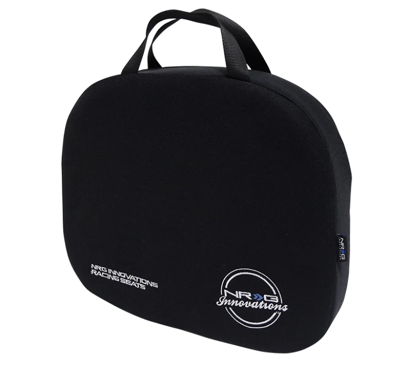 NRG Racing Seat Cushion - One Piece Memory Foam Nylon Black w/ White Stitching - Image 4