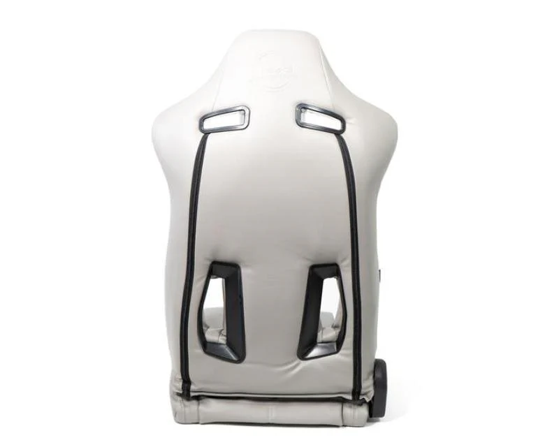 NRG Reclinable Sport Seats (Pair) The Arrow Grey Vinyl w/ Pressed NRG logo w/ Grey Stitch - Image 3
