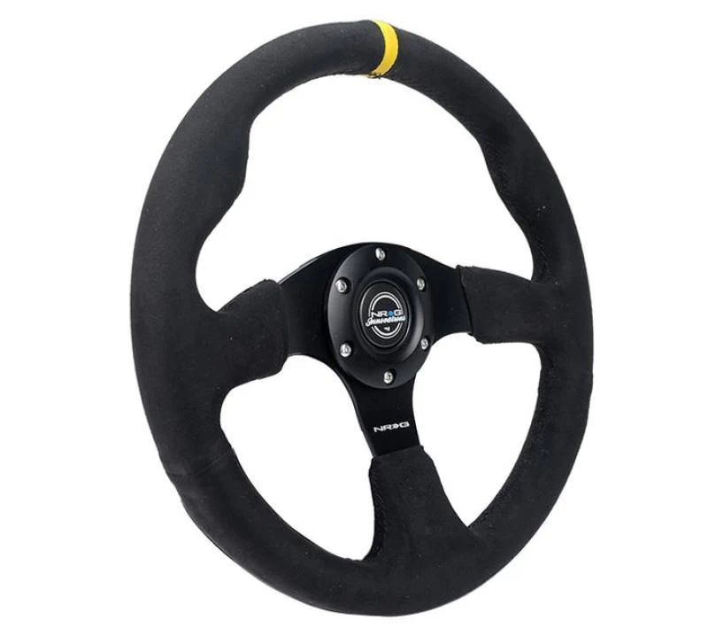 NRG Reinforced Steering Wheel (320mm) Alcantara Steering Wheel w/ Black Stitching - Image 2