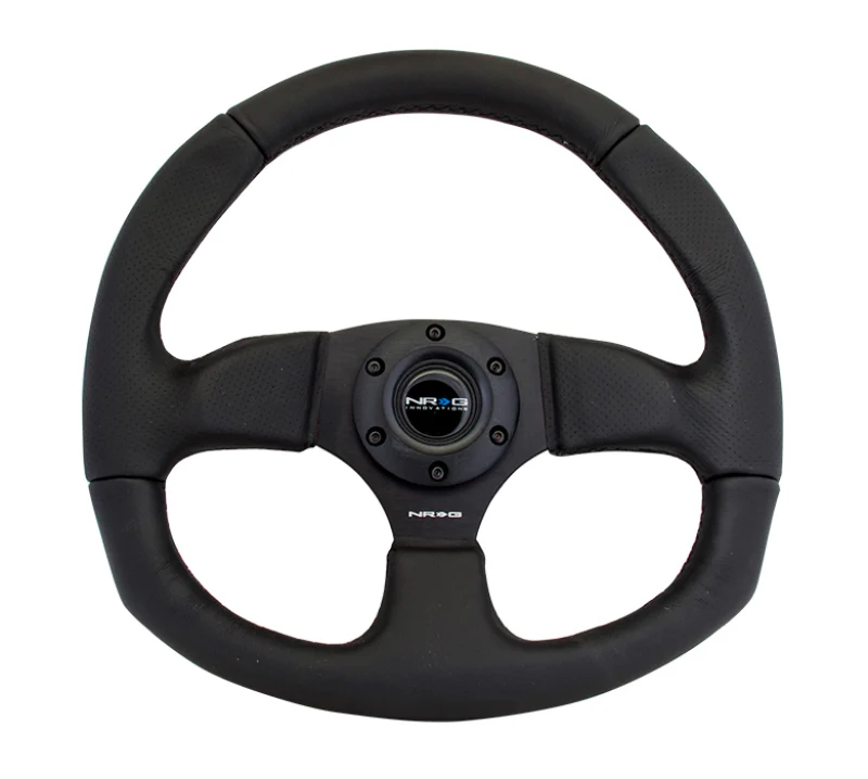 NRG Reinforced Steering Wheel (320mm Horizontal / 330mm Vertical) Leather w/Black Stitching - Image 2