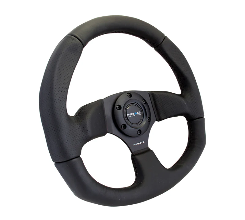 NRG Reinforced Steering Wheel (320mm Horizontal / 330mm Vertical) Leather w/Black Stitching - Image 3