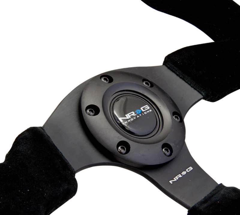 NRG Reinforced Steering Wheel (320mm) Suede w/Black Stitch - Image 3