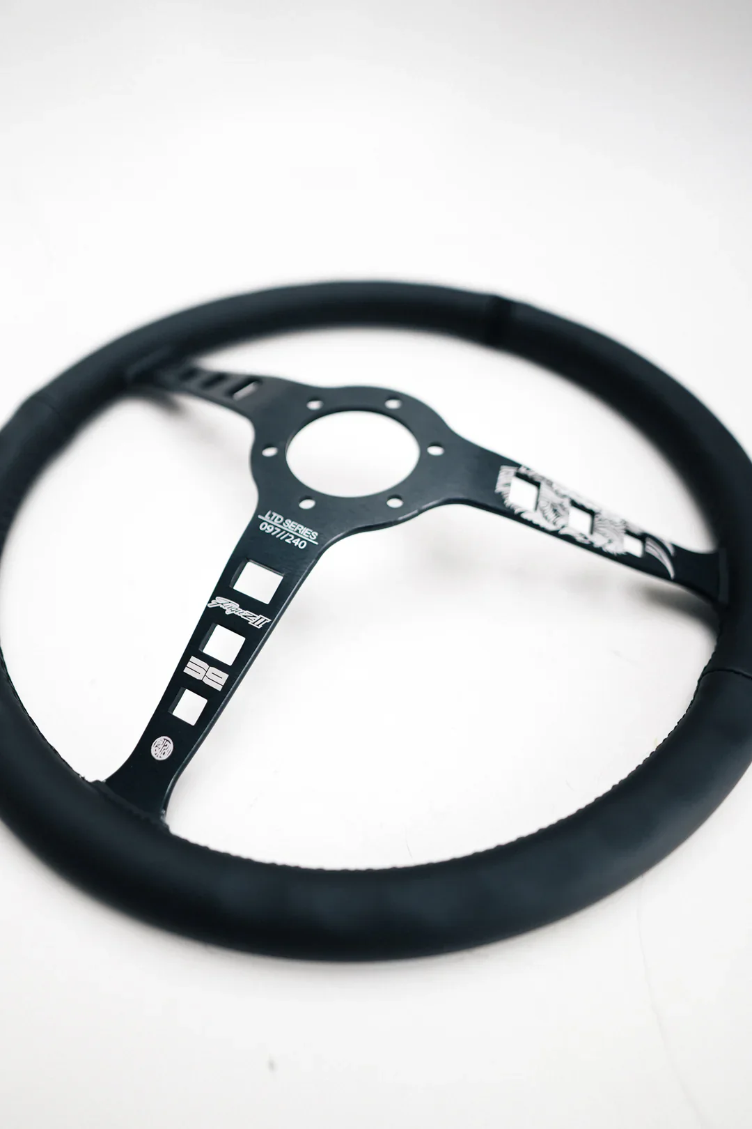 NRG Reinforced Steering Wheel - Fuguz x NRG 1.5in Deep 5mm Spoke 380mm Sport Steering Wheel - Blk - Image 3