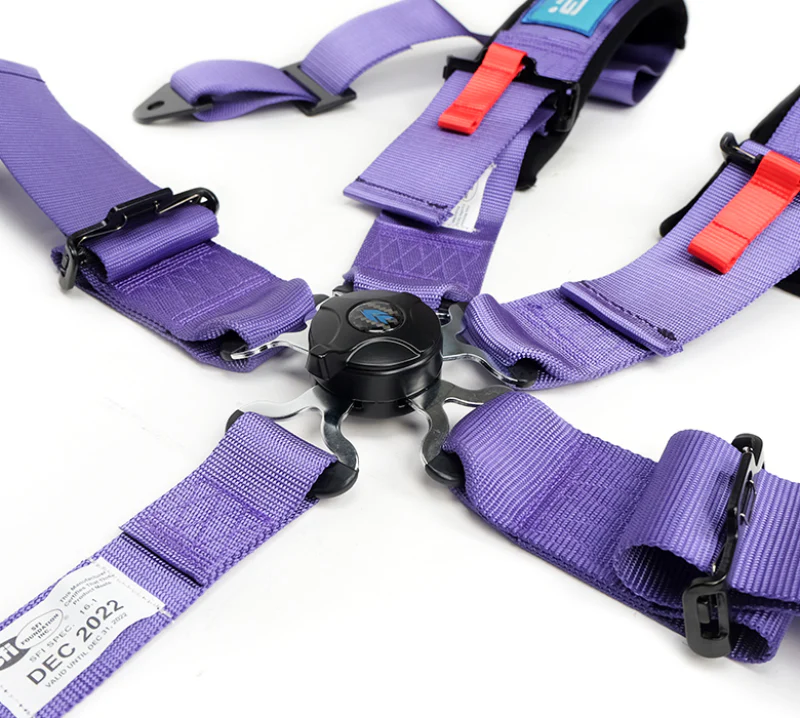 NRG SFI 16.1 5Pt 3 Inch Seat Belt Harness with Pads / Cam Lock - Purple - Image 3