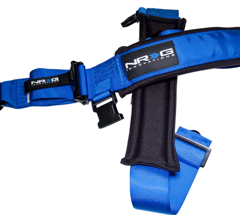NRG SFI 16.1 5PT 3in. Padded Seat Belt Harness / Latch Link - Blue - Image 2