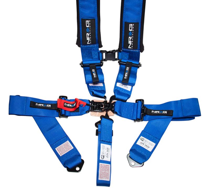 NRG SFI 16.1 5PT 3in. Padded Seat Belt Harness / Latch Link - Blue - Image 3