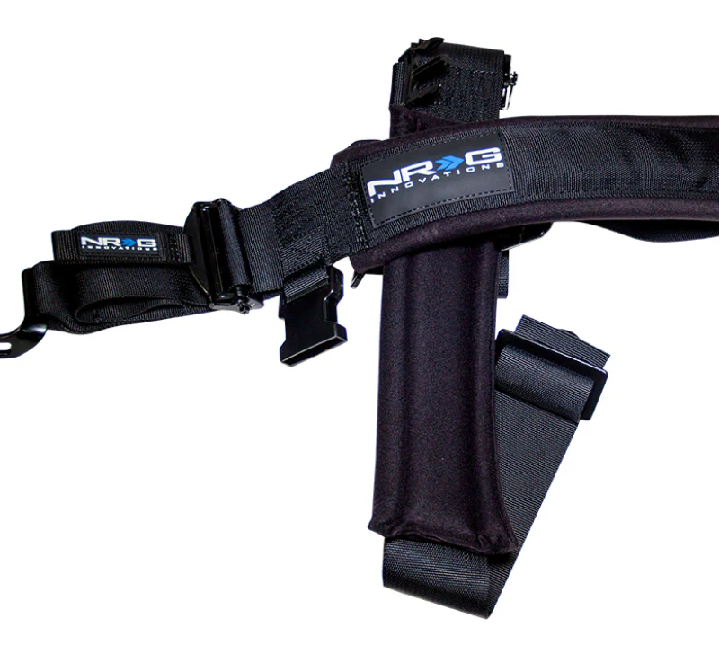 NRG SFI 16.1 5PT 3in Seat Belt Harness / Latch Link - Black - Image 4