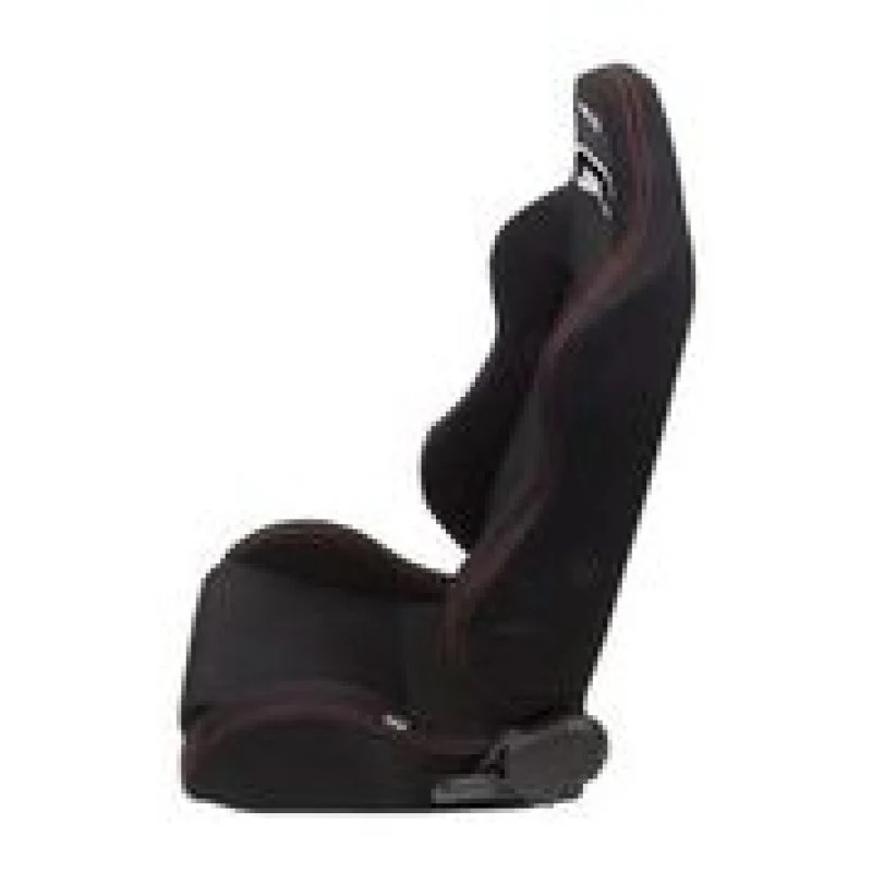 NRG Sport Seats (Pair) Type-R Cloth w/NRG Logo - Black w/Red Stitch - Image 2