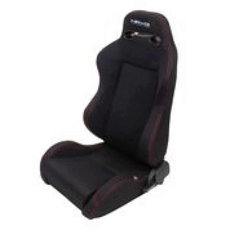 NRG Sport Seats (Pair) Type-R Cloth w/NRG Logo - Black w/Red Stitch - Image 3