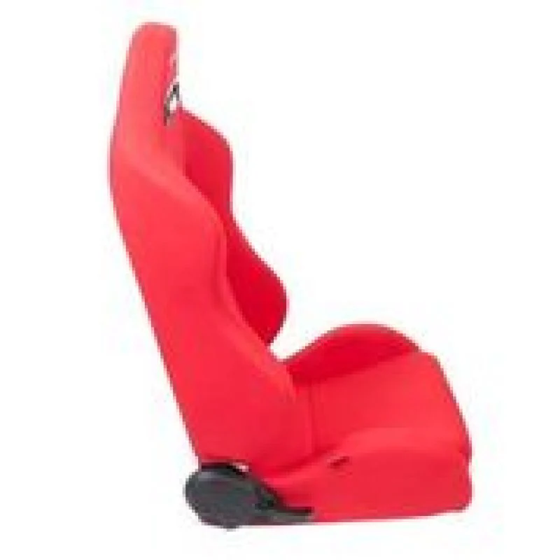 NRG Sport Seats (Pair) Type-R Cloth w/NRG Logo - Red w/Red Stitch - Image 2