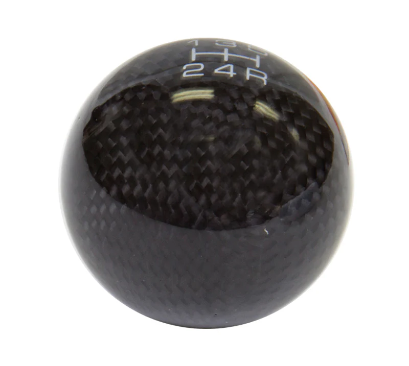 NRG Universal Ball Style Shift Knob (No Logo) - Black Carbon Fiber (5 Speed Pattern) - Image 2