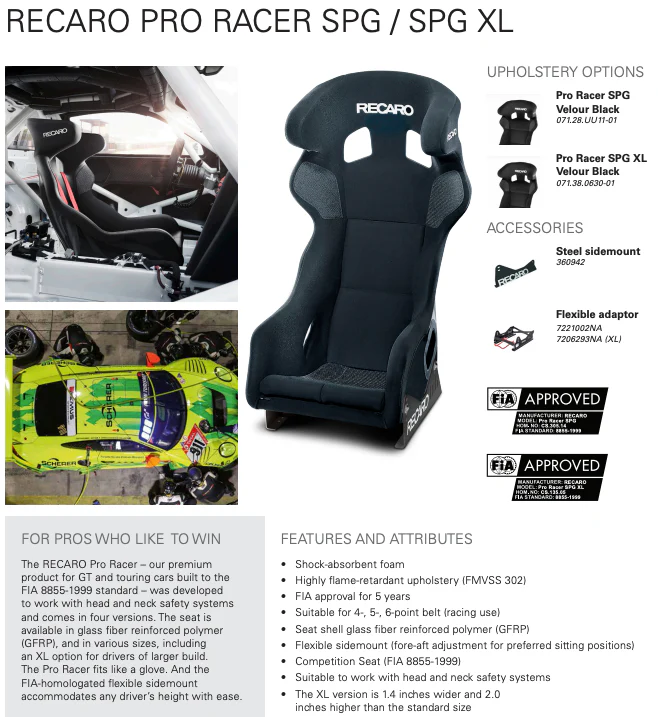 Recaro Pro Racer RMS Motorsport Seat - Carbon Fiber (4/5/6 Point Belt) - Image 2