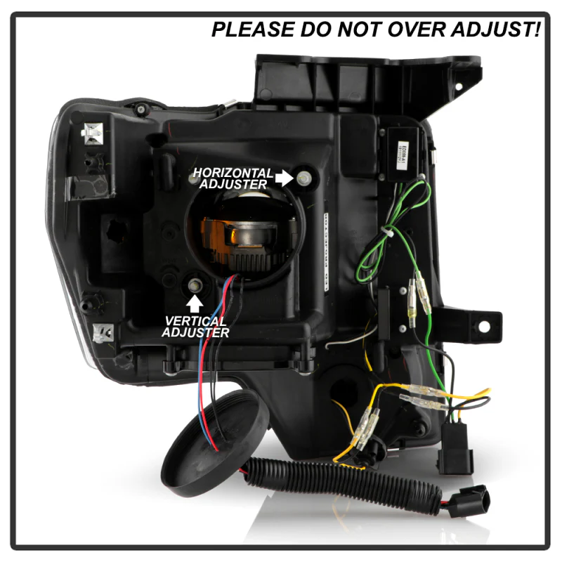Spyder Ford F150 09-14 Halogen Light Bar Projector Headlights Black PRO-YD-FF15009PL-SEQ-BK - Image 11