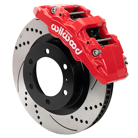 Wilwood 15-21 Toyota Tacoma Aero6-DM SRP Front Brake Kit 13.31 Rotor - Red w/Lines - Image 3