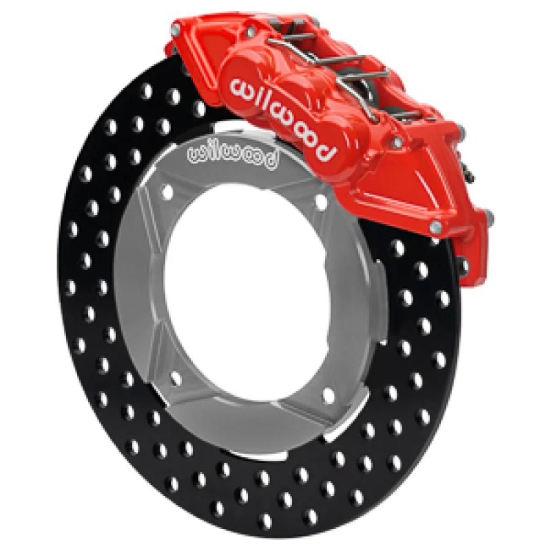 Wilwood 2014+ Polaris RZR XP 1000 Front Kit 11.25in Drilled - Red - Image 2
