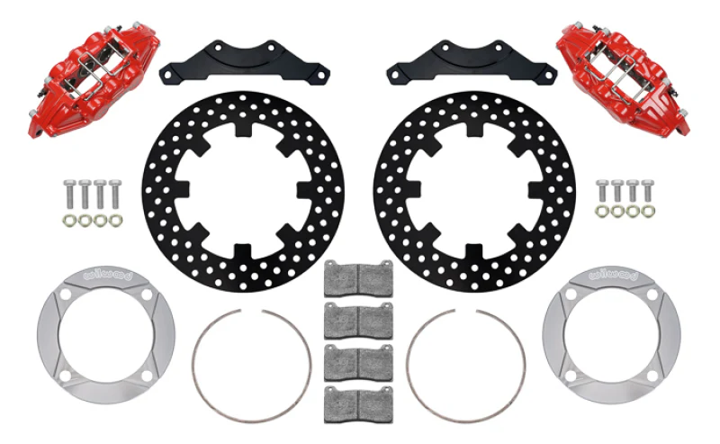 Wilwood 2014+ Polaris RZR XP 1000 Rear Kit 11.25in Drilled - Red - Image 2